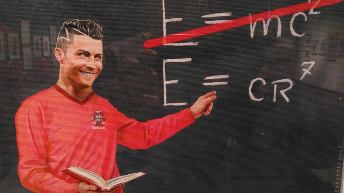 Cristiano Ronaldo: caricatura e imprensa mundial em Aveiro